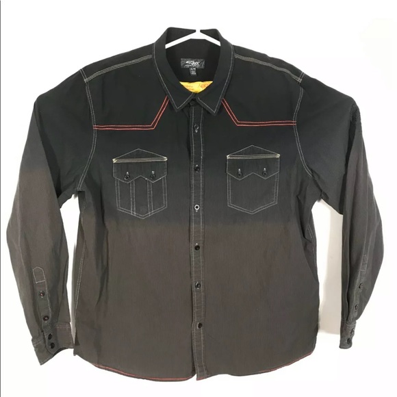 silver men western shirt Curdoroy Ombre Size Xl
